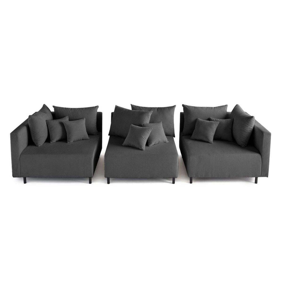 LISA DESIGN Edinburg - canapé modulable 3 places - velours côtelé