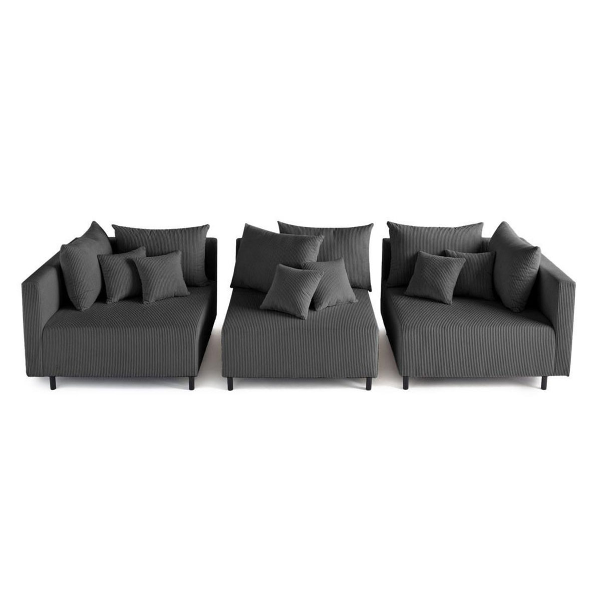 LISA DESIGN Edinburg - canapé modulable 3 places - velours côtelé