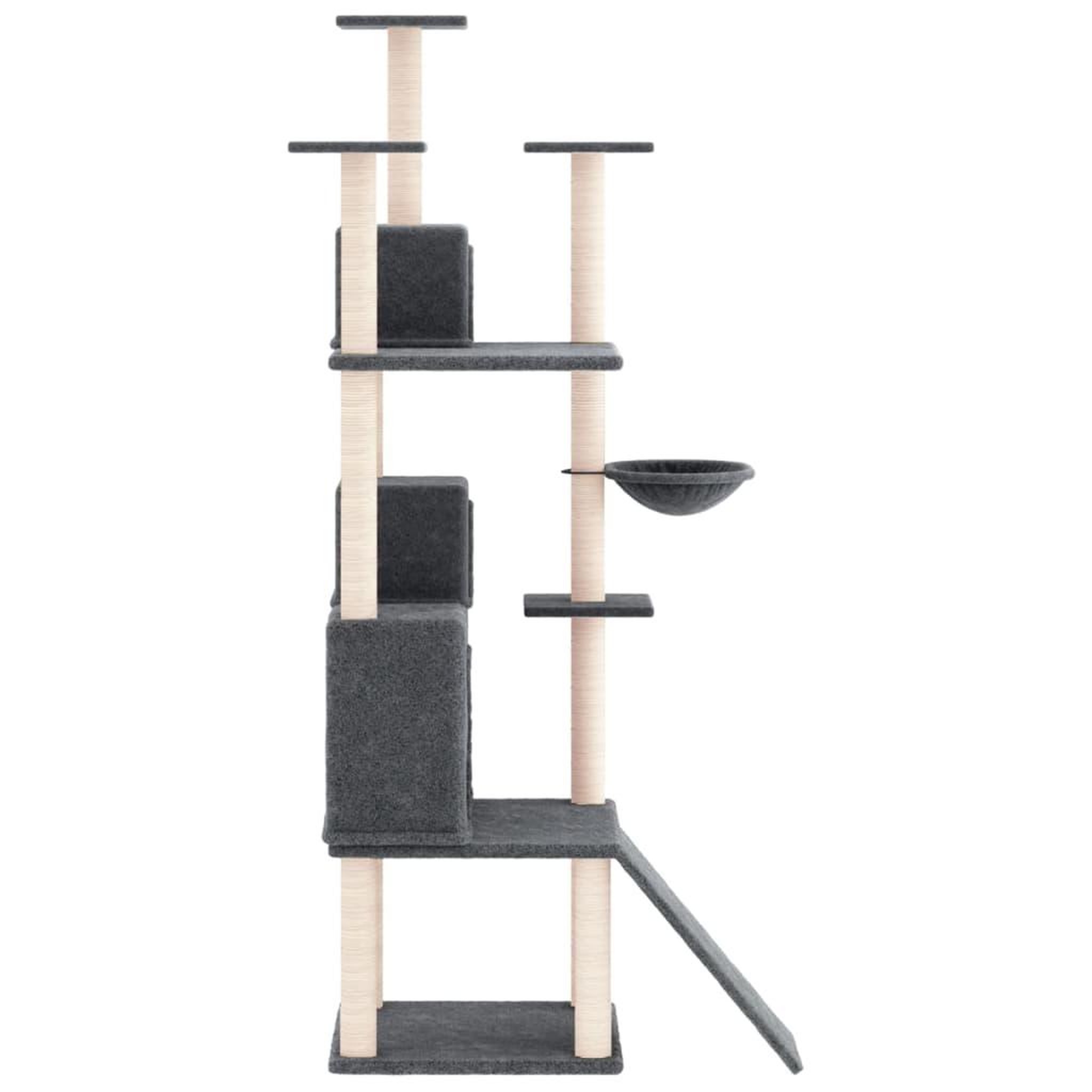 Voir la diapositive 4 : VIDAXL Arbre a chat avec griffoirs en sisal Gris fonce 175 cm