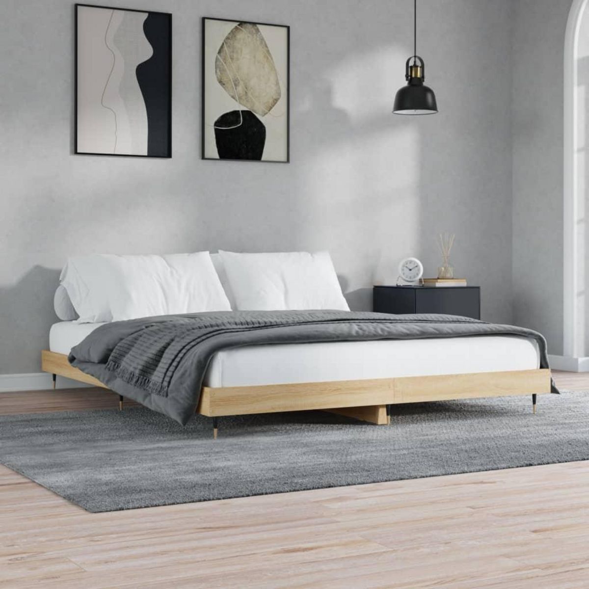 VIDAXL Cadre de lit sans matelas chene sonoma 180x200 cm