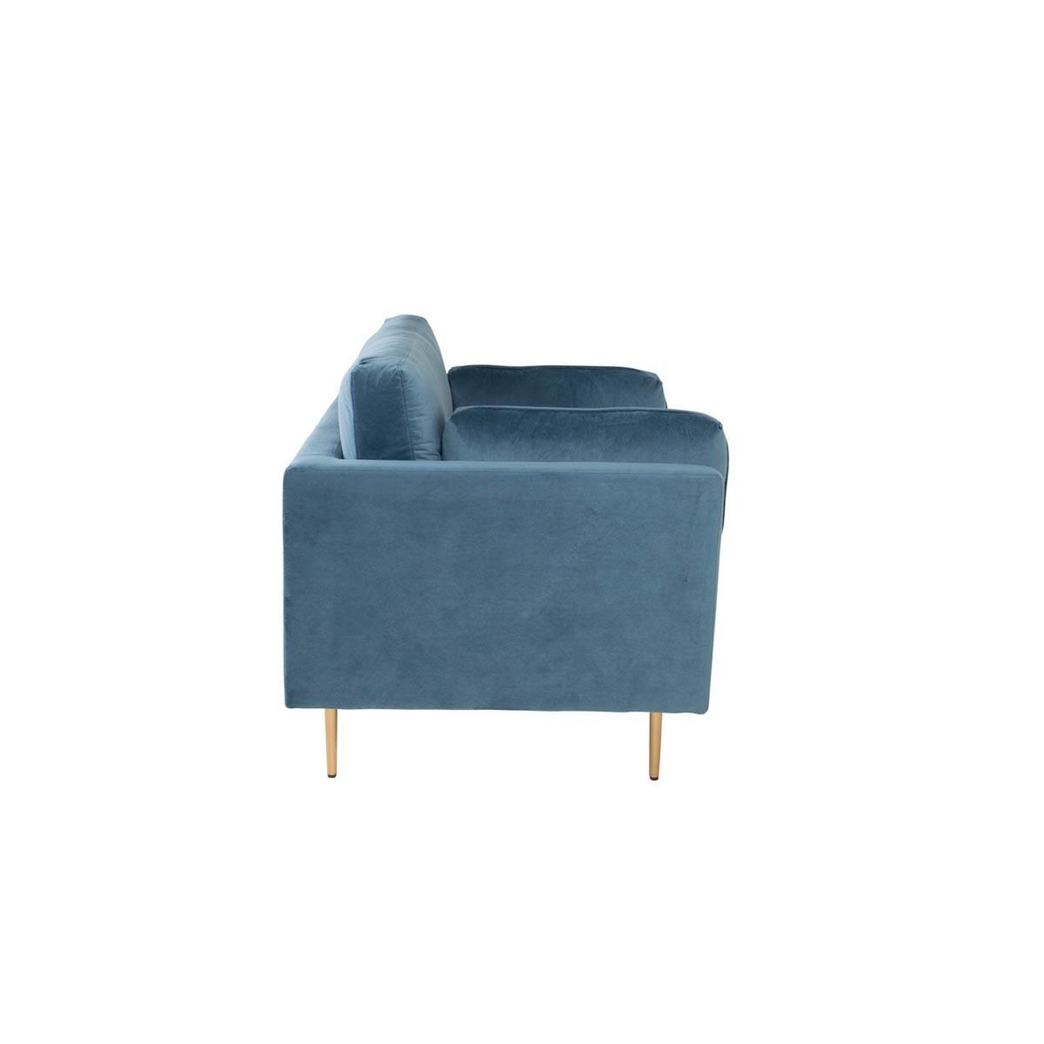 Voir la diapositive 3 : Paris Prix Fauteuil design en velours  boom  110cm bleu