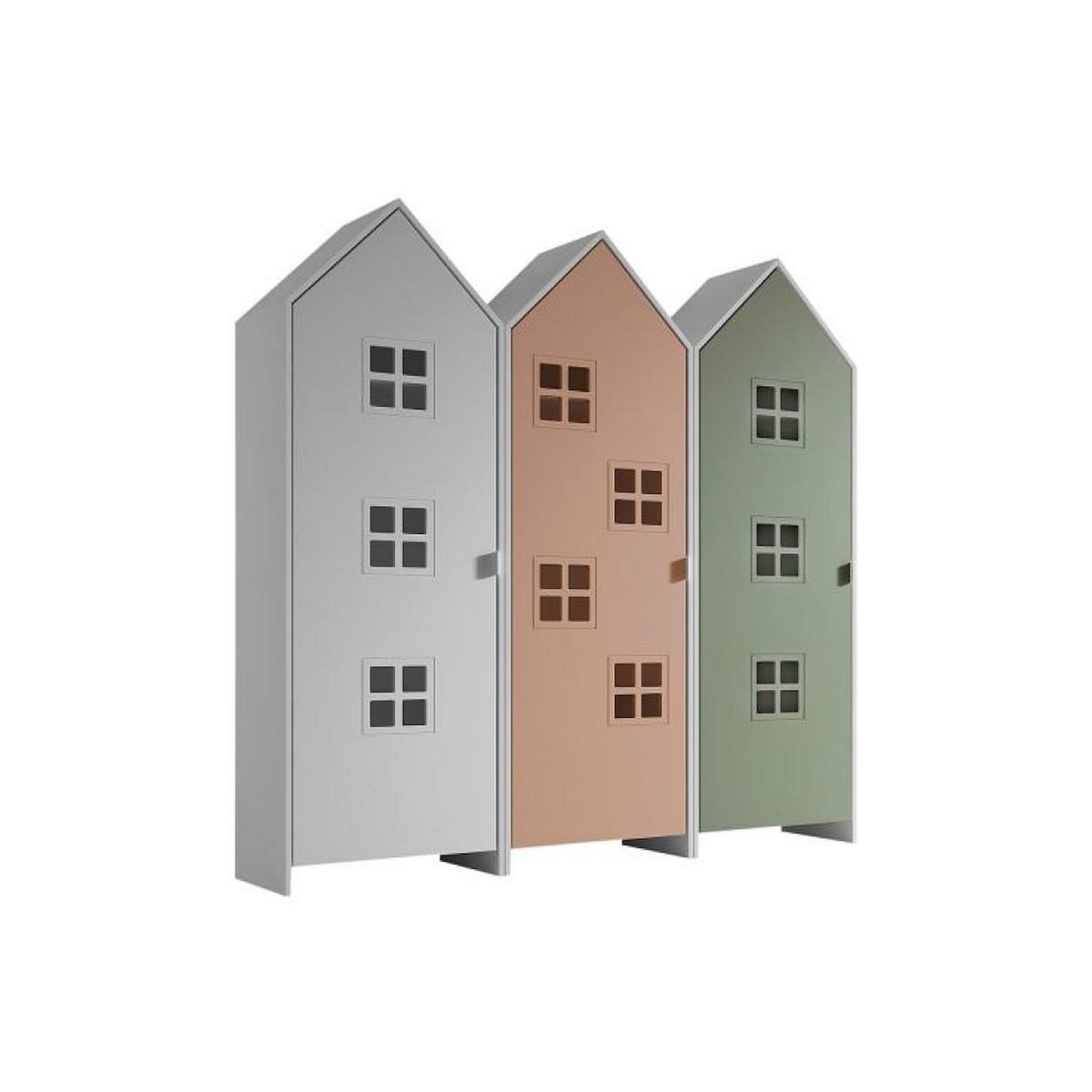 Vipack Combinaison D'armoires 3p Casami Bruges blanc rose vert