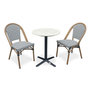Voir la diapositive 1 : Paris Prix Ensemble Table de Jardin en Terrazzo & 2 Chaises  Bistro  60cm Bleu