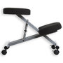 Voir la diapositive 2 : IDIMEX Tabouret ergonomique ROBERT siège ajustable repose genoux chaise de bureau sans dossier, en métal et assise rembourrée noir