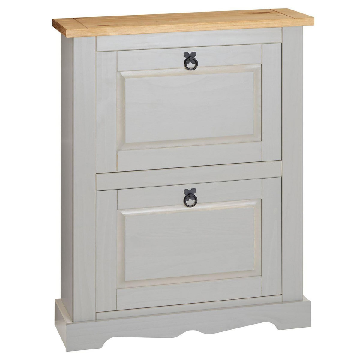 IDIMEX Meuble à chaussures TEQUILA avec 2 abattants, style mexicain en pin