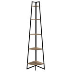 Paris Prix Étagère d'Angle 5 Niveaux  Essentiel  180cm Naturel & Noir