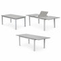 Voir la diapositive 4 : SWEEEK Table de jardin extensible aluminium + 8 assises - Chicago Blanc / Taupe - Table extensible 175/245cm avec rallonge et 8 assises en textilène