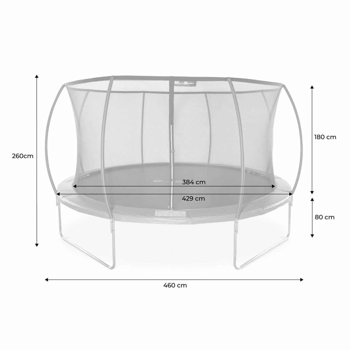 SWEEEK Trampoline rond Ø 430cm gris avec filet de protection intérieur - Venus Inner – Nouveau modèle - trampoline de jardin 4.30m 430 cm |Design | Qualité PRO. | Normes EU.