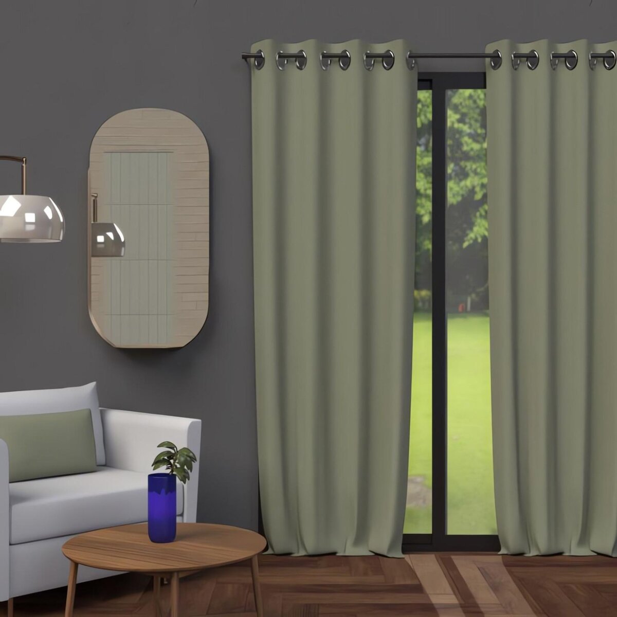 SOLEIL D'OCRE Rideau à oeillets OCCULTANT, par Soleil d'ocre