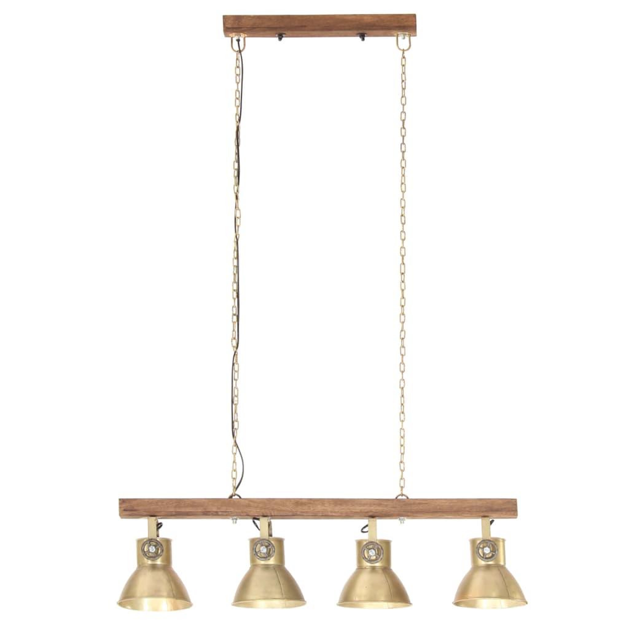Voir la diapositive 4 : VIDAXL Plafonnier industriel Laiton E27 Bois de manguier