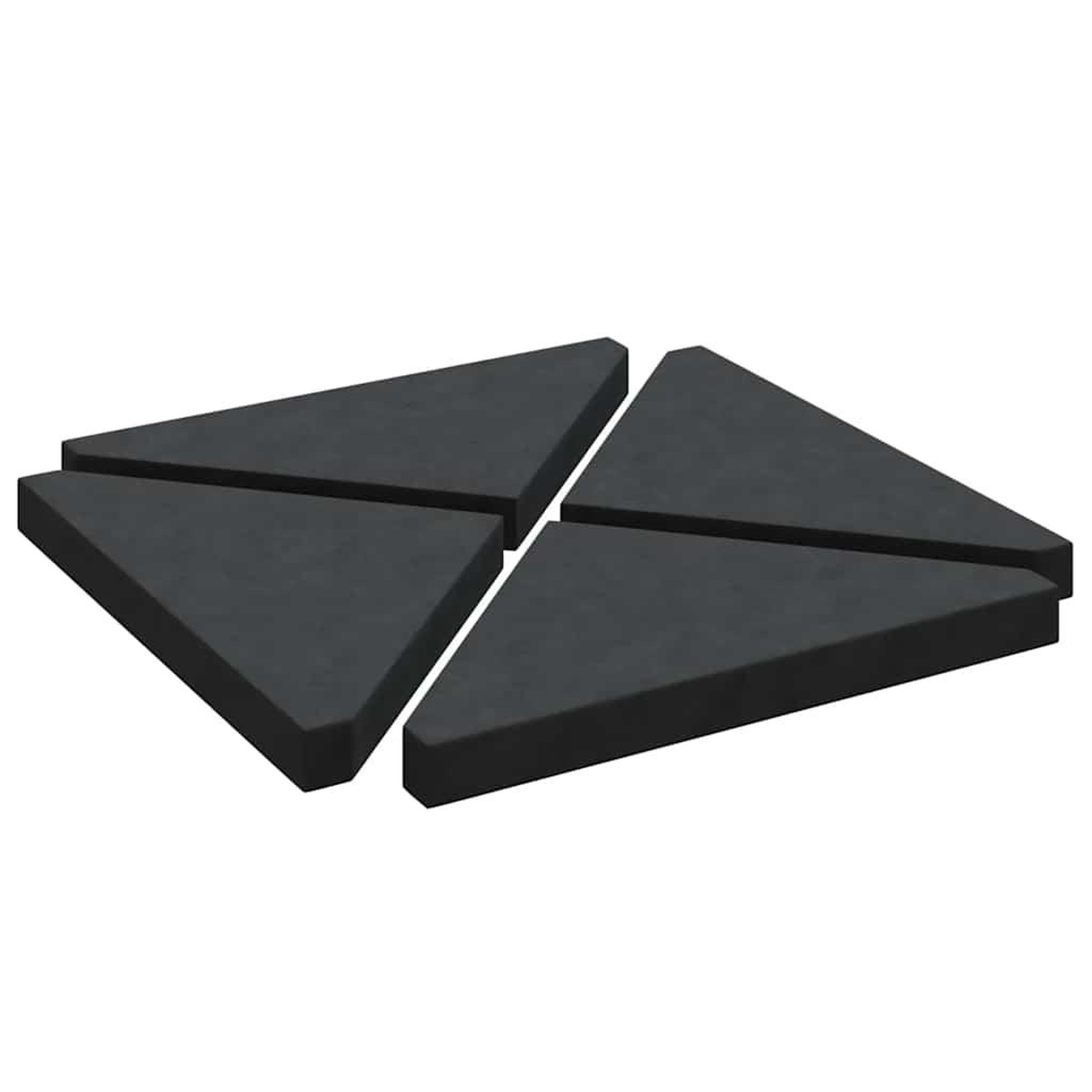 Voir la diapositive 2 : VIDAXL Plaques de poids de parasol 4 pcs triangulaire granit noir 14kg