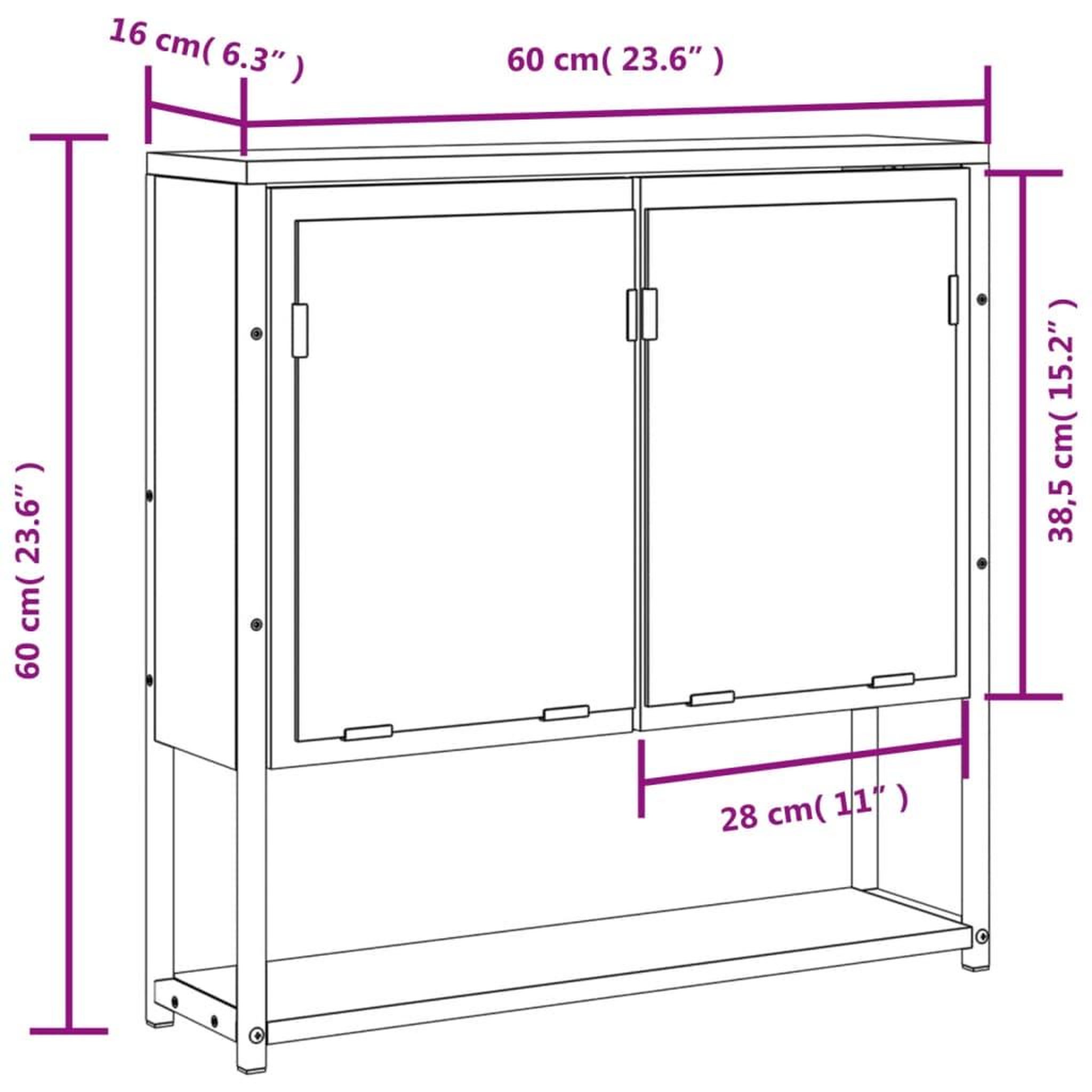 Voir la diapositive 6 : VIDAXL Armoire a miroir de salle de bain sonoma gris bois d'ingenierie