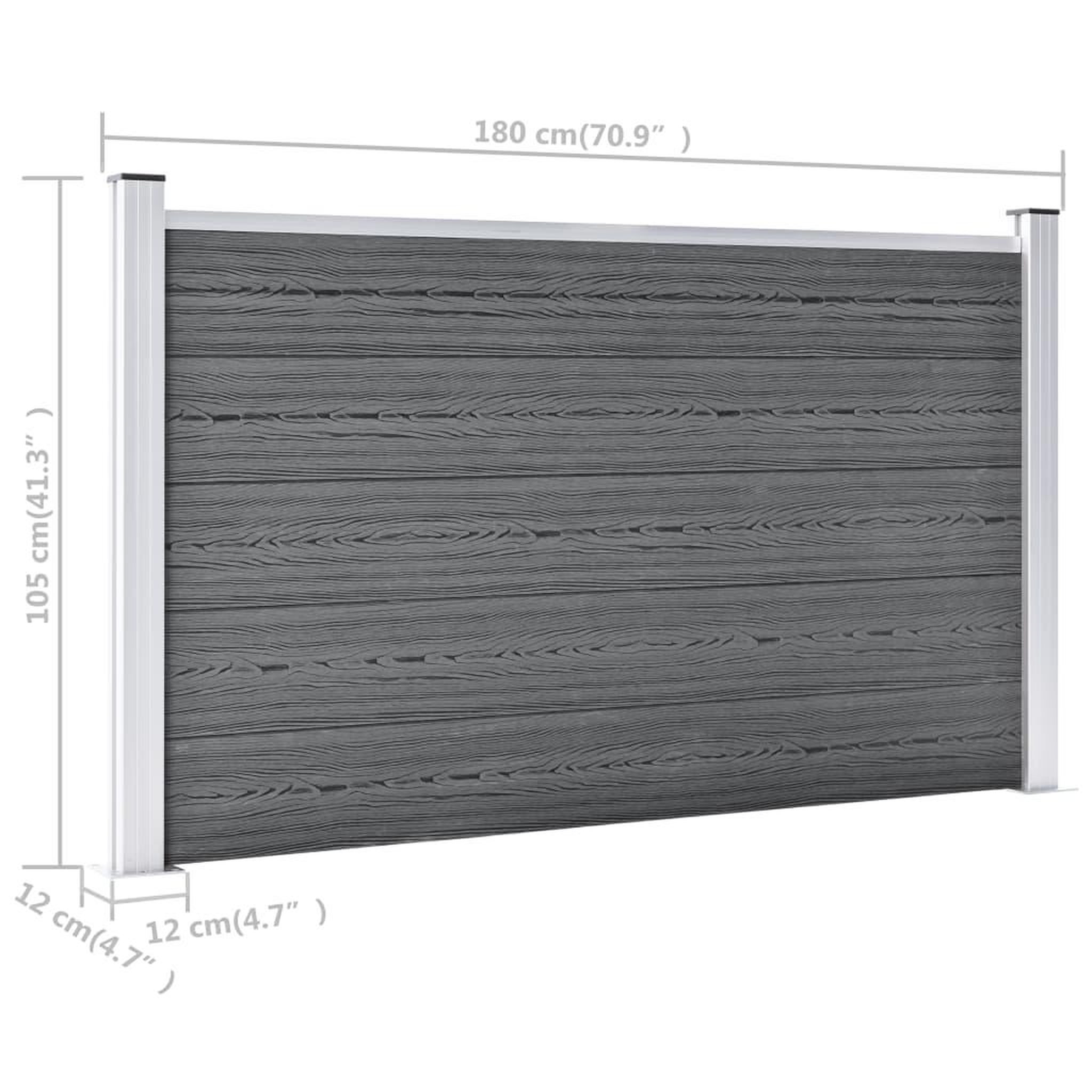Voir la diapositive 6 : VIDAXL Cloture de jardin WPC 353x106 cm Gris
