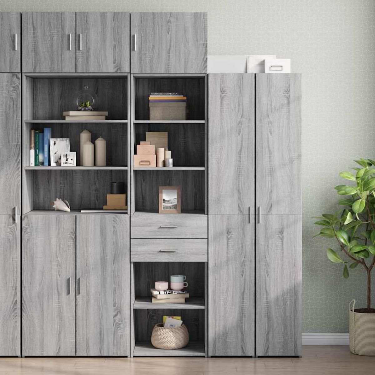 VIDAXL Armoire de rangement mince sonoma gris 50x42,5x225 cm