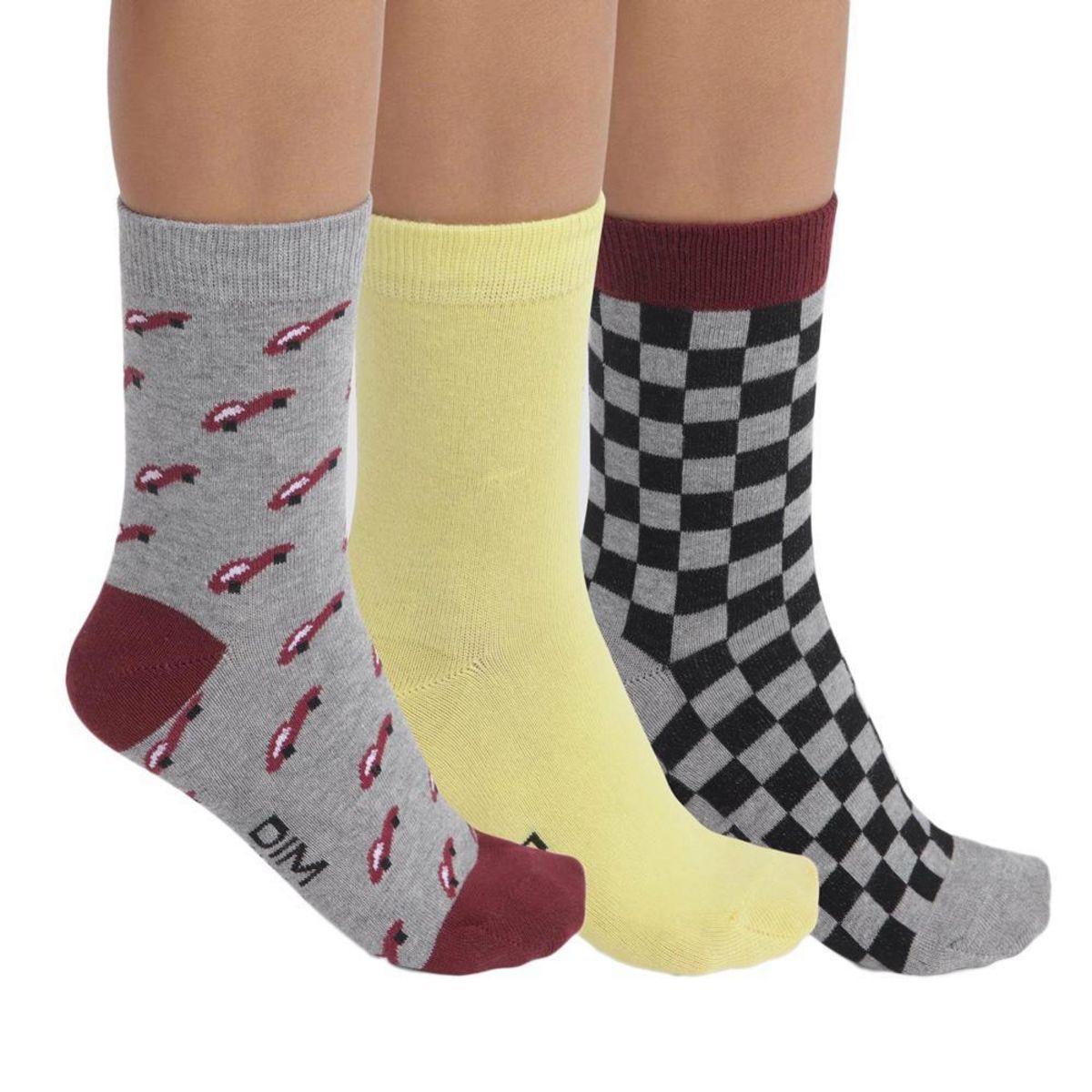 DIM 3x Paires de Chaussettes es/Jaunes Garçon Dim D0DG9