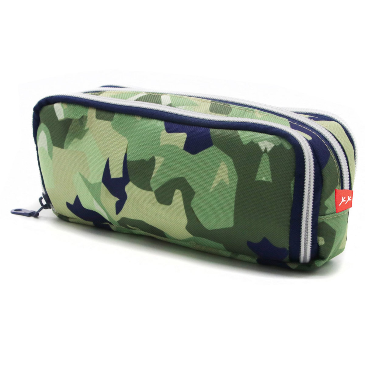 AUCHAN Trousse 2 compartiments rectangle verte motifs géométriques YOUNG'S ATTITUDE