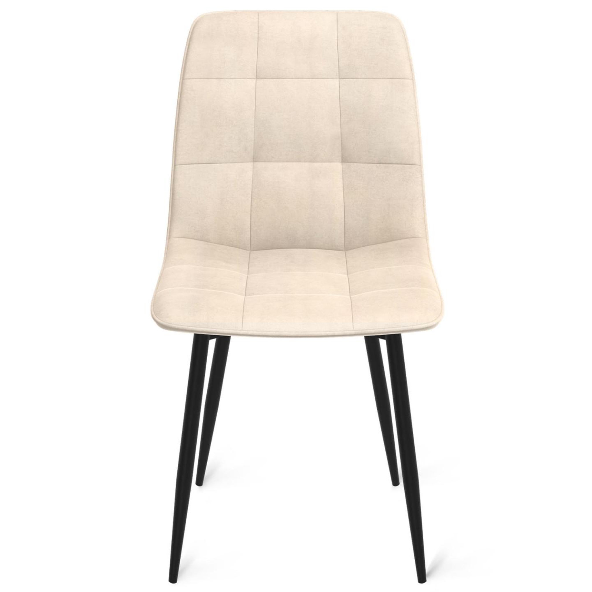 Voir la diapositive 3 : ID MARKET Lot de 6 chaises mila en velours beige pour salle à manger