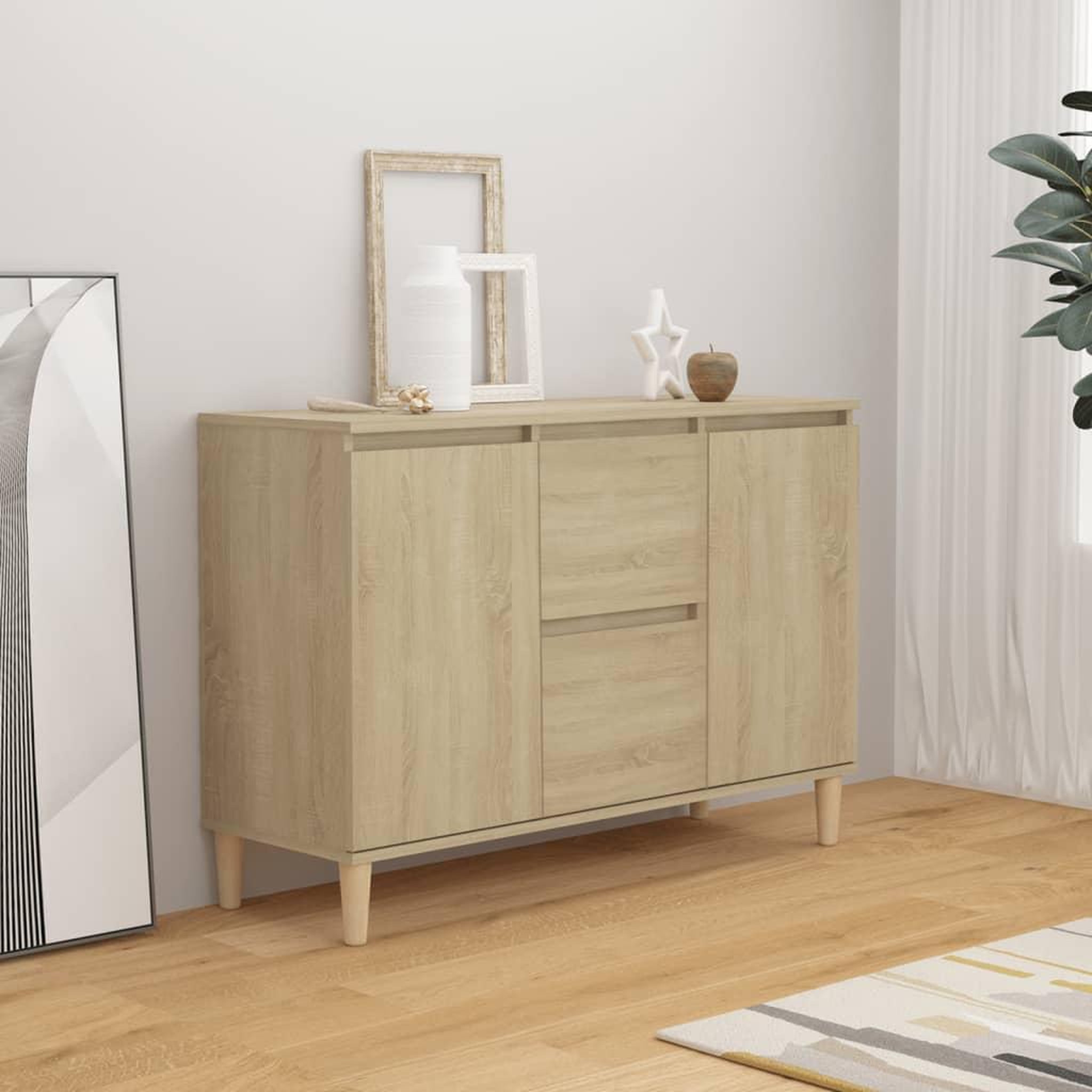 Voir la diapositive 1 : VIDAXL Buffet chene sonoma 101x35x70 cm bois d'ingenierie