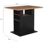 Voir la diapositive 5 : ID MARKET Ilot central UGO 110 cm bois noir et effet bois foncé HAWKINS avec rangements
