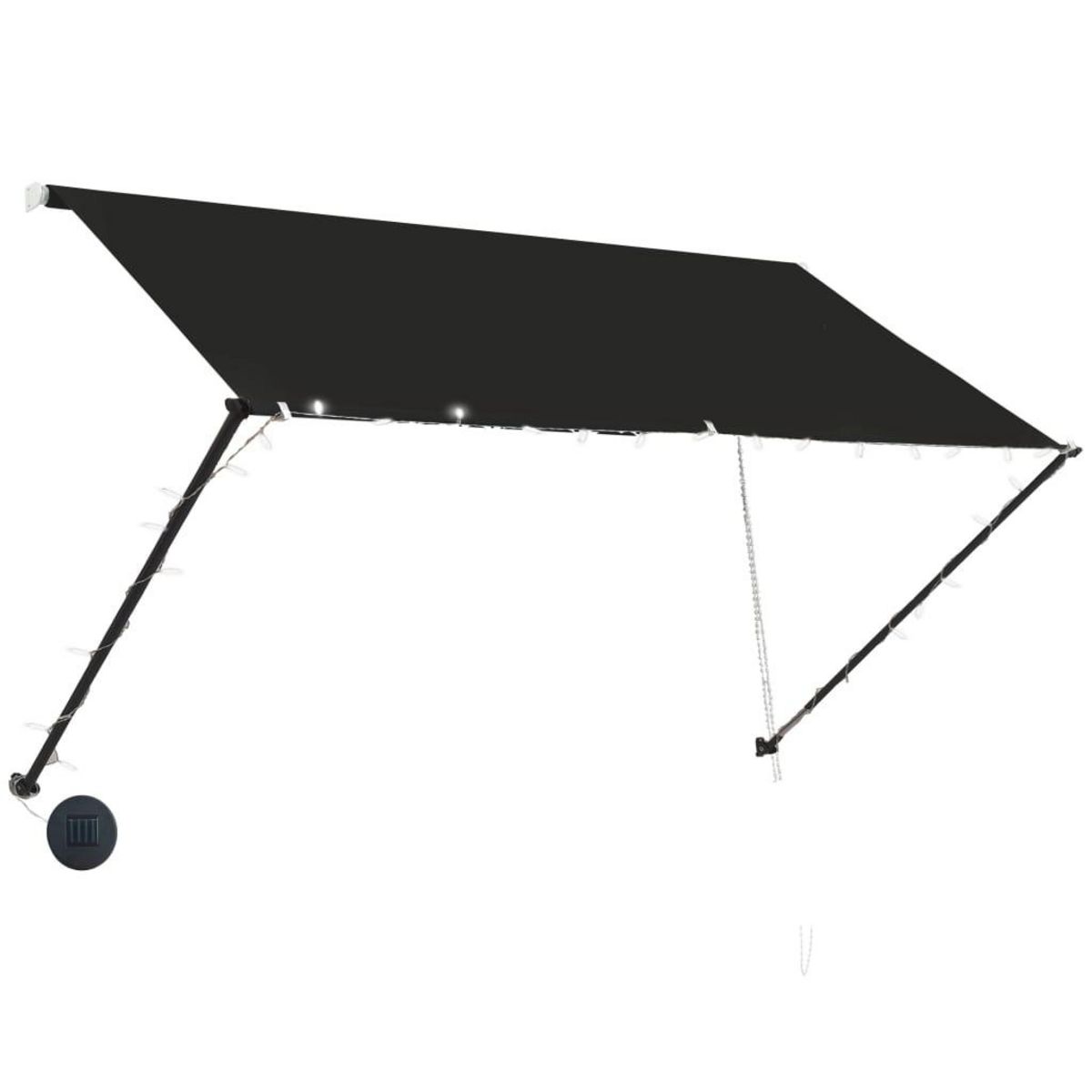 VIDAXL Auvent retractable avec LED 250x150 cm Anthracite