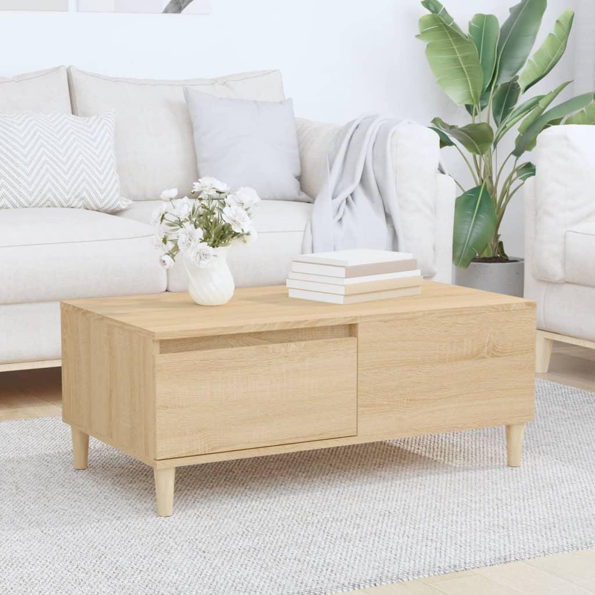 Voir la diapositive 1 : VIDAXL Table basse Chene sonoma 90x50x36,5 cm Bois d'ingenierie