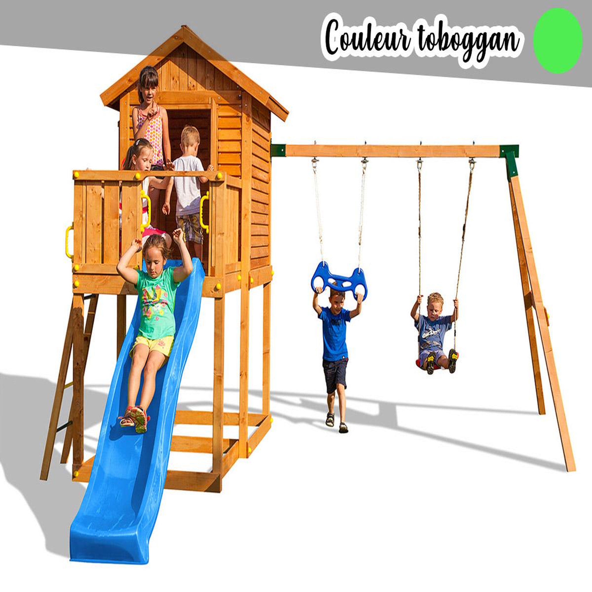Voir la diapositive 1 : Fungoo Aire de jeux My house Move - Toboggan Vert - Fungoo