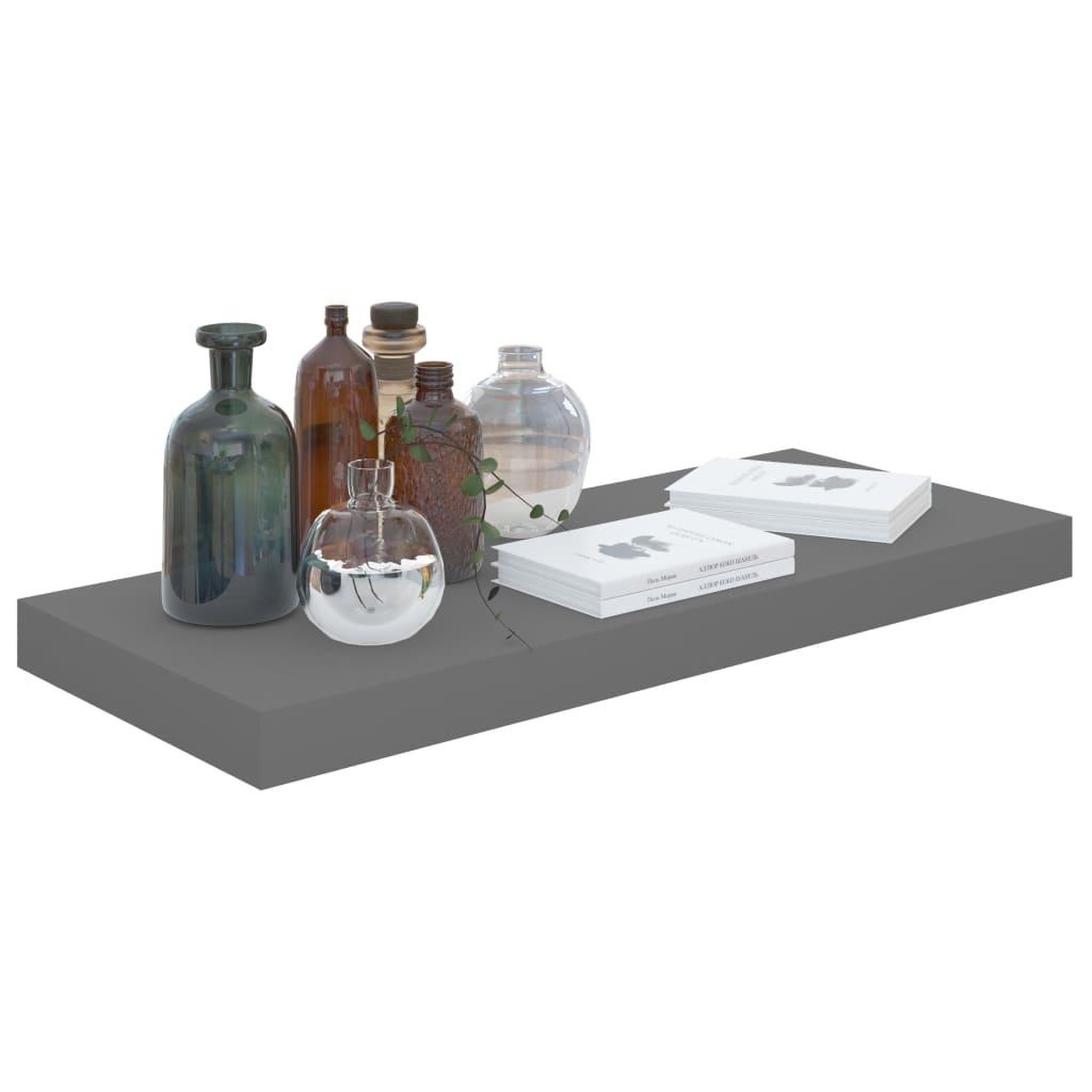 Voir la diapositive 3 : VIDAXL Etagere murale flottante 4 pcs Gris brillant 60x23,5x3,8 cm MDF