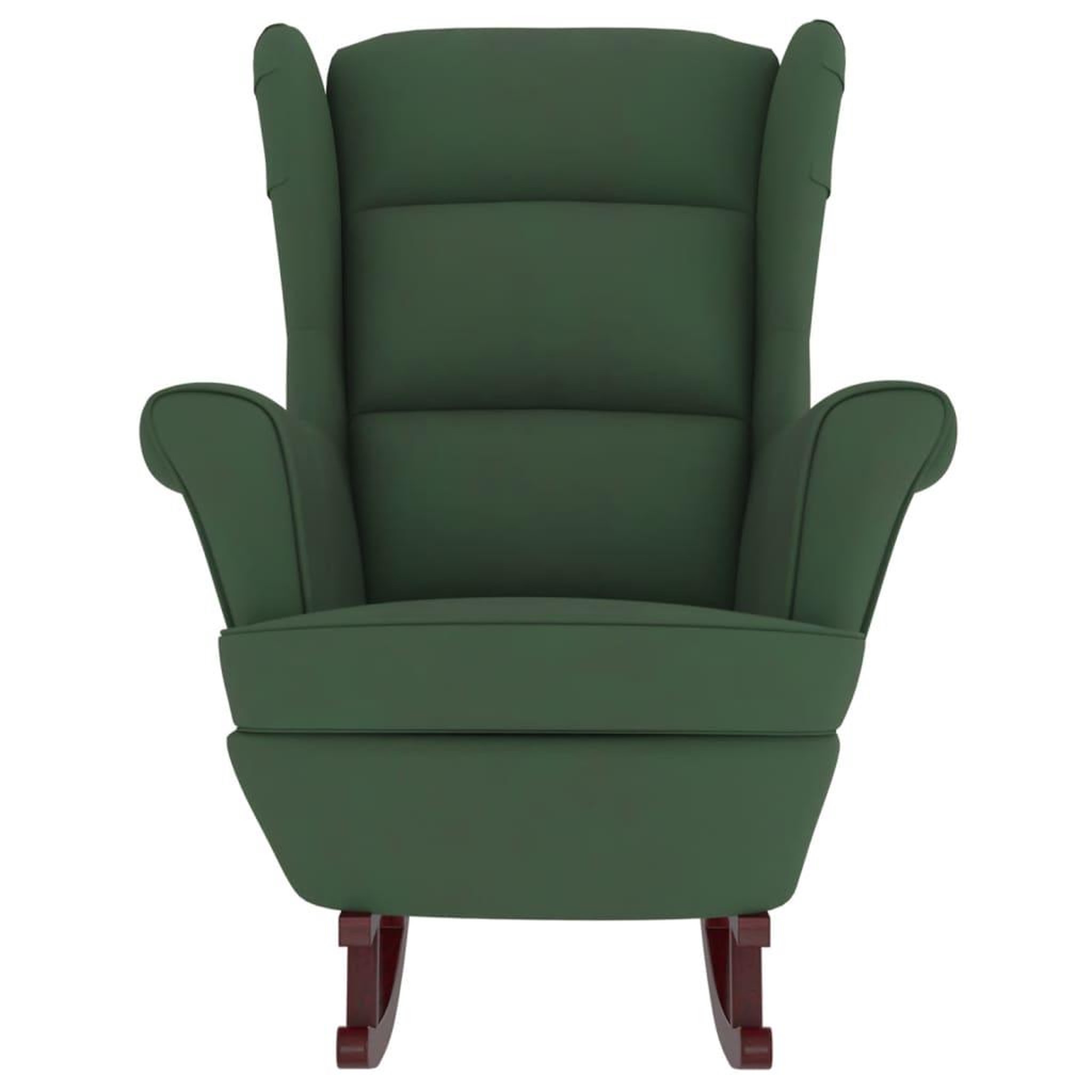 Voir la diapositive 3 : VIDAXL Fauteuil a bascule et pieds en bois d'hevea Vert fonce Velours