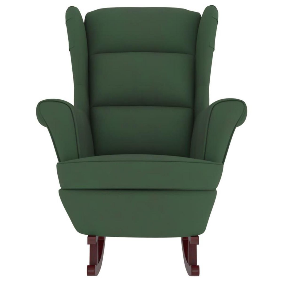 VIDAXL Fauteuil a bascule et pieds en bois d'hevea Vert fonce Velours