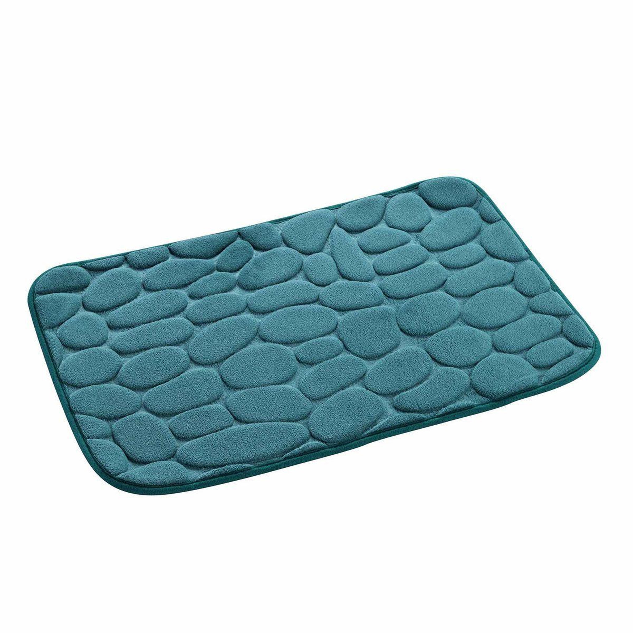 Voir la diapositive 2 : Douceur d'Intérieur Tapis de bain  ricochet  50x80cm bleu émeraude