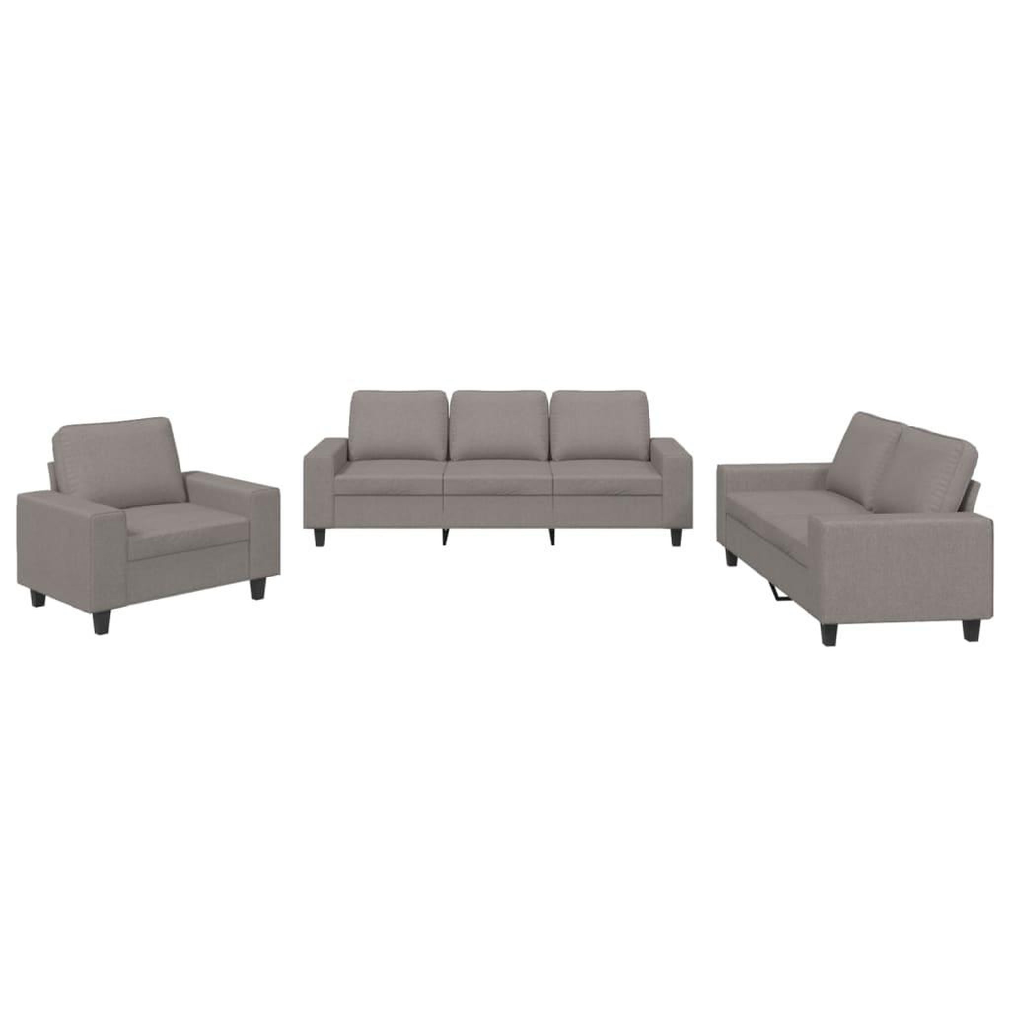 Voir la diapositive 2 : VIDAXL Ensemble de canapes 3 pcs taupe tissu