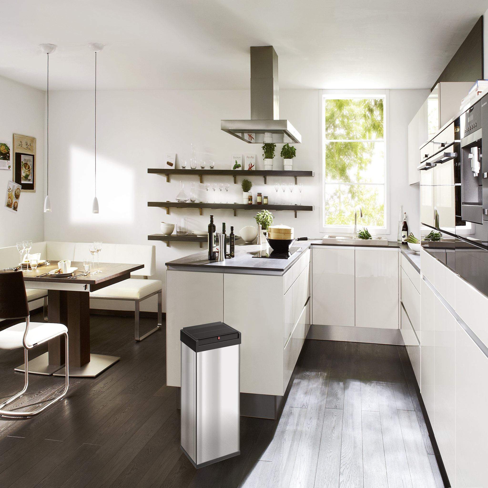 Voir la diapositive 5 : HAILO Poubelle grand volume 40L Big-Box Swing Inox