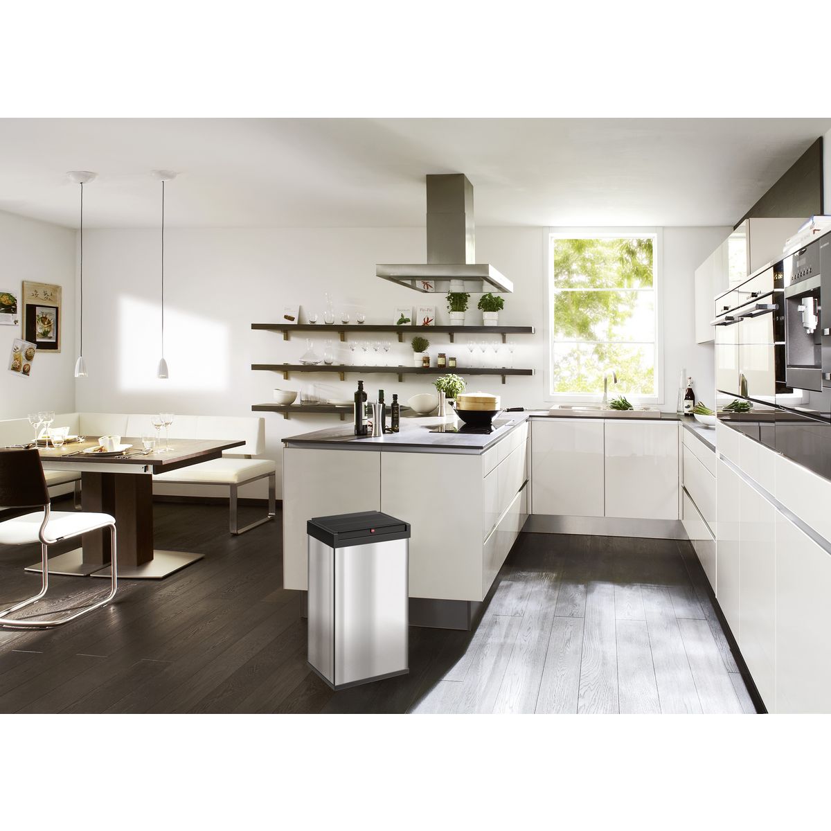 HAILO Poubelle grand volume 40L Big-Box Swing Inox