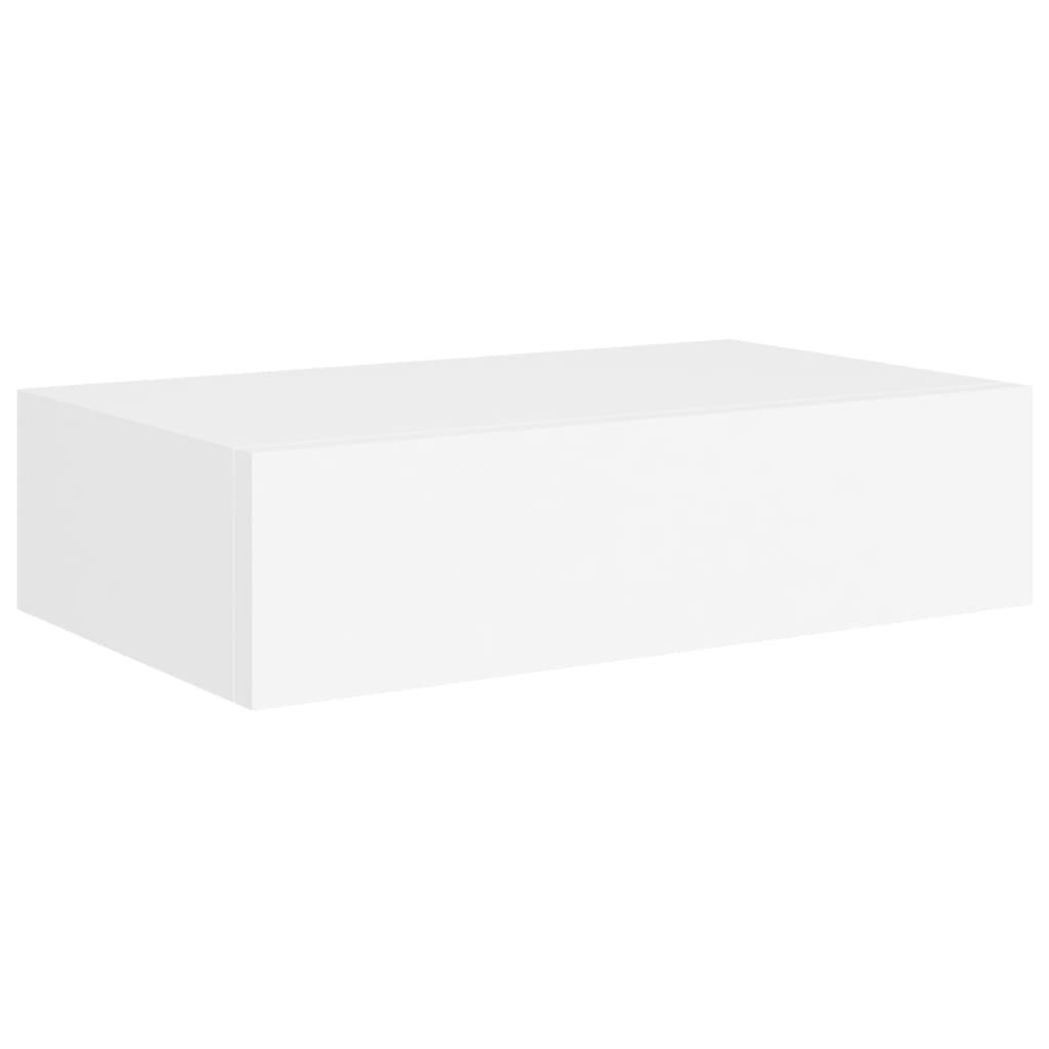 Voir la diapositive 2 : VIDAXL Etageres a tiroirs murales 2 pcs Blanc 40x23,5x10 cm MDF