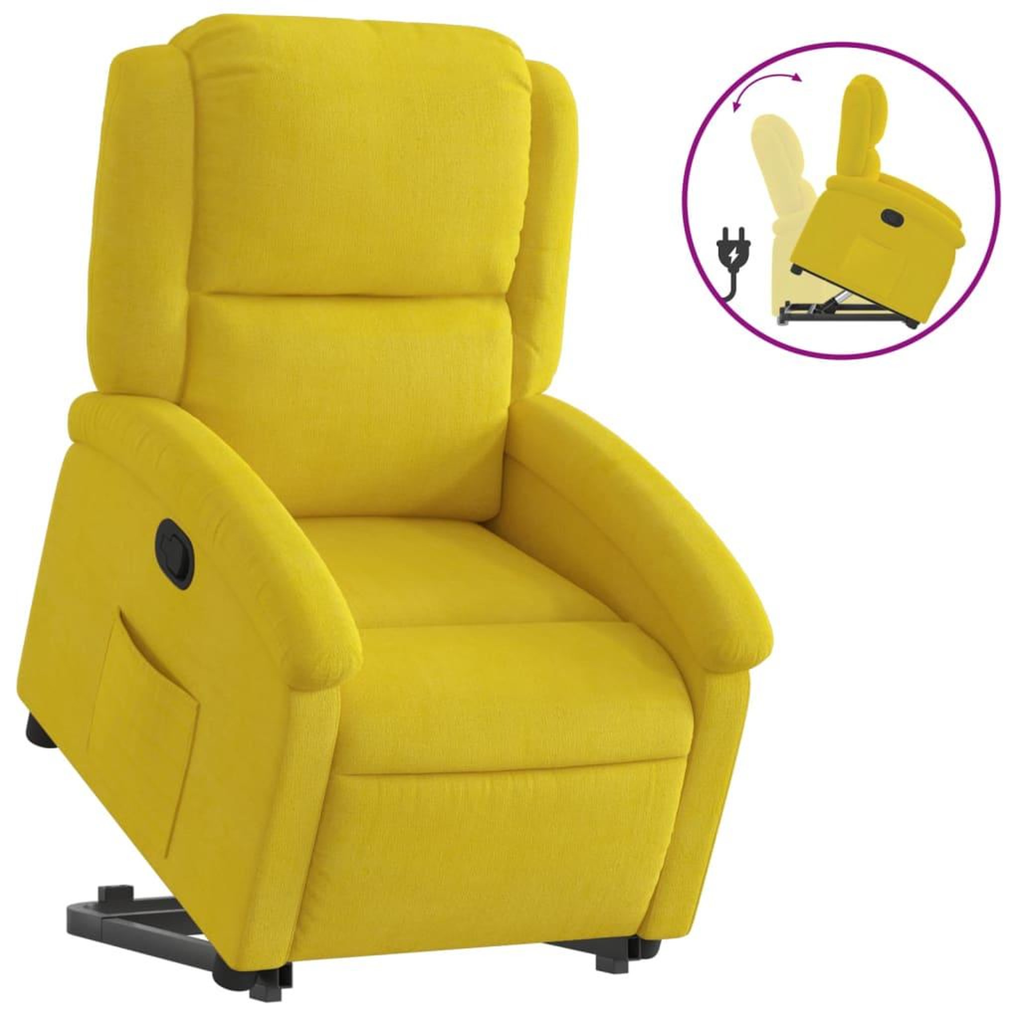 Voir la diapositive 2 : VIDAXL Fauteuil inclinable Jaune Velours
