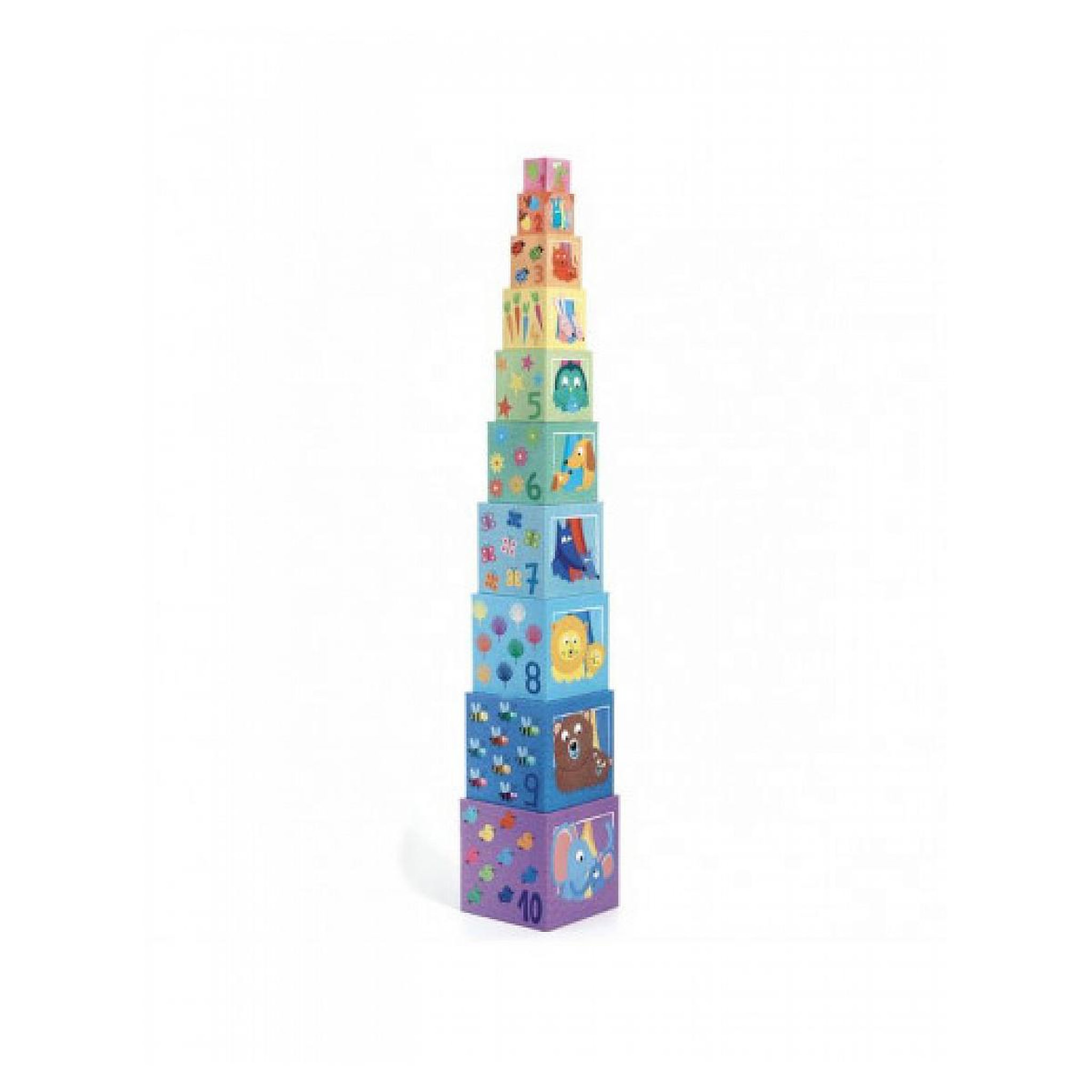 Voir la diapositive 2 : Djeco Cubes à empiler arc en ciel