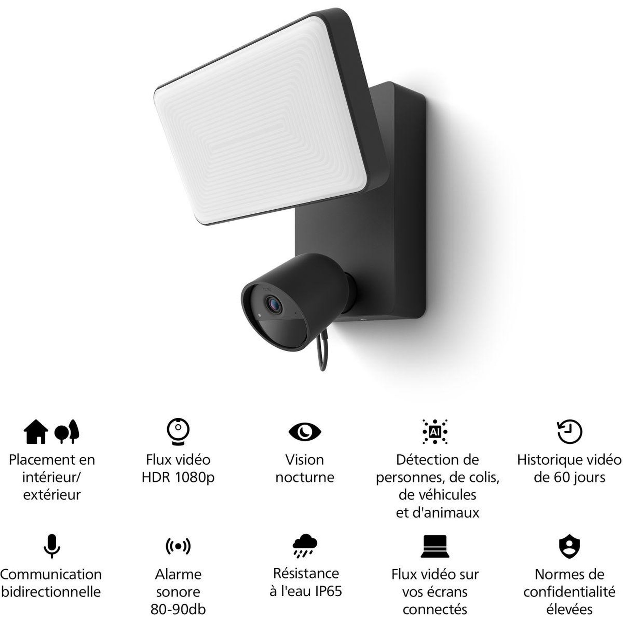 Voir la diapositive 3 : PHILIPS HUE Caméra de surveillance hue secure 1080p floodlight filaire