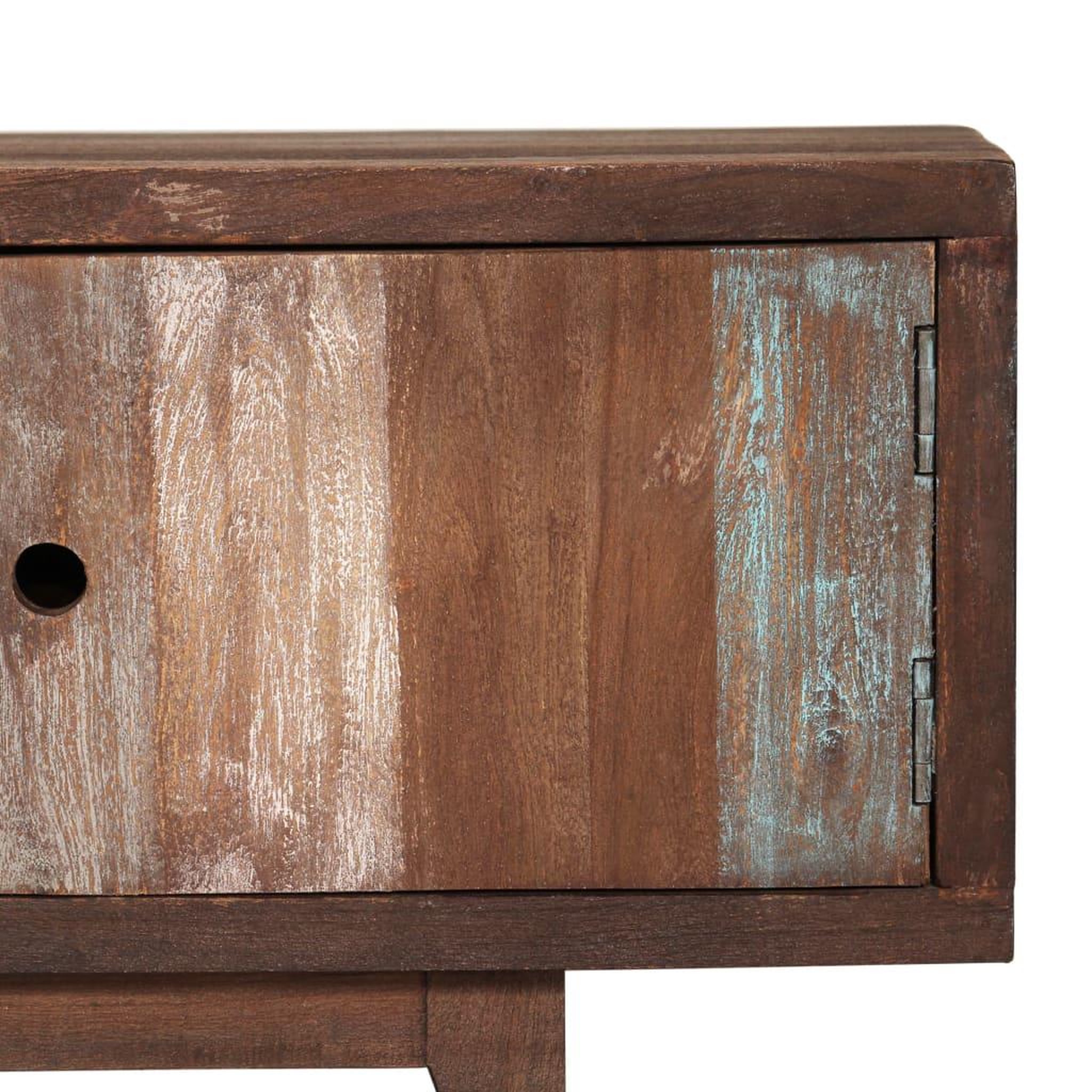 Voir la diapositive 5 : VIDAXL Meuble TV Bois d'acacia massif Vintage 118 x 30 x 40 cm