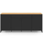 Voir la diapositive 3 : ID MARKET Buffet 180 cm WASHINGTON XXL 4 portes et 1 tiroir bois et noir