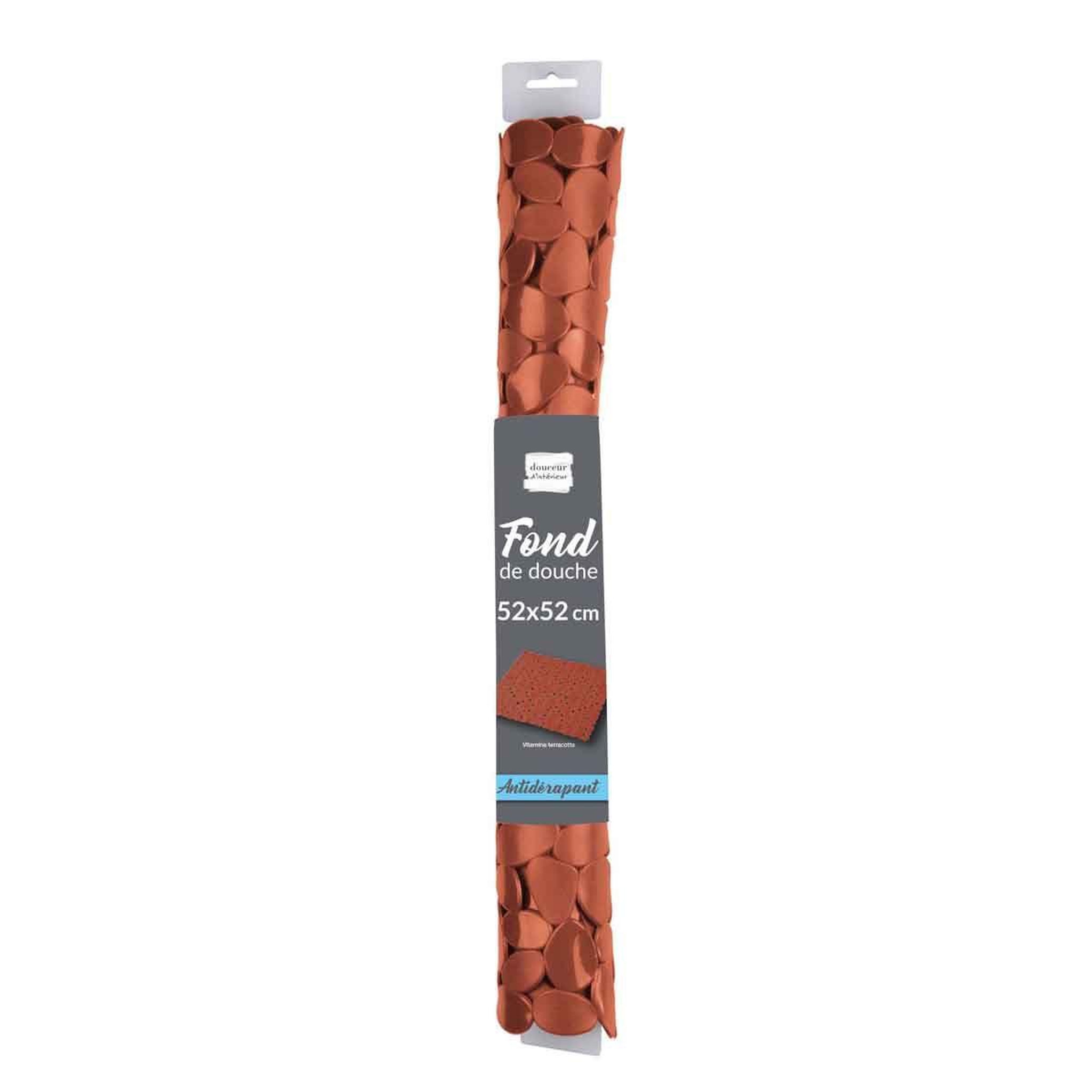 Voir la diapositive 2 : Douceur d'Intérieur Fond de douche galets  vitamine  52x52cm terracotta
