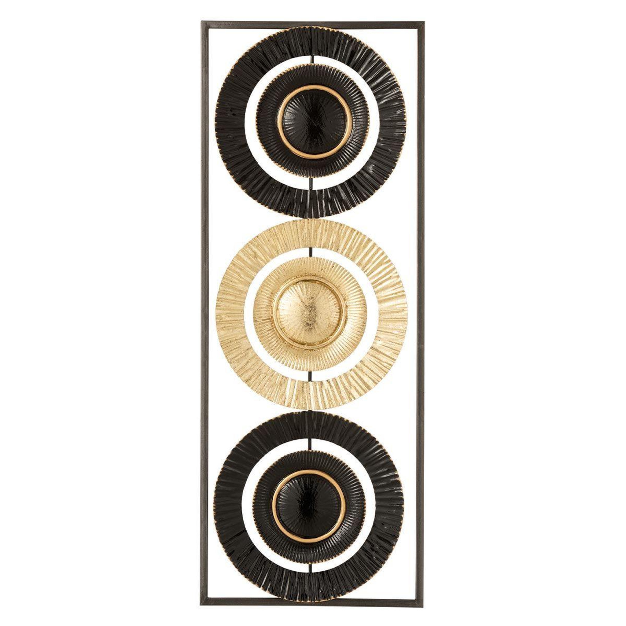 Voir la diapositive 1 : J-LINE Décoration murale en métal  3 cercles  74cm noir