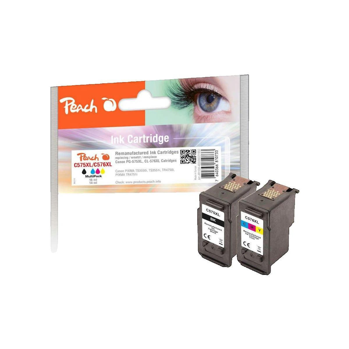 Peach Cartouches remanufacturées Peach Pack MultiPack Noir Canon PG-575XL CL-576XL