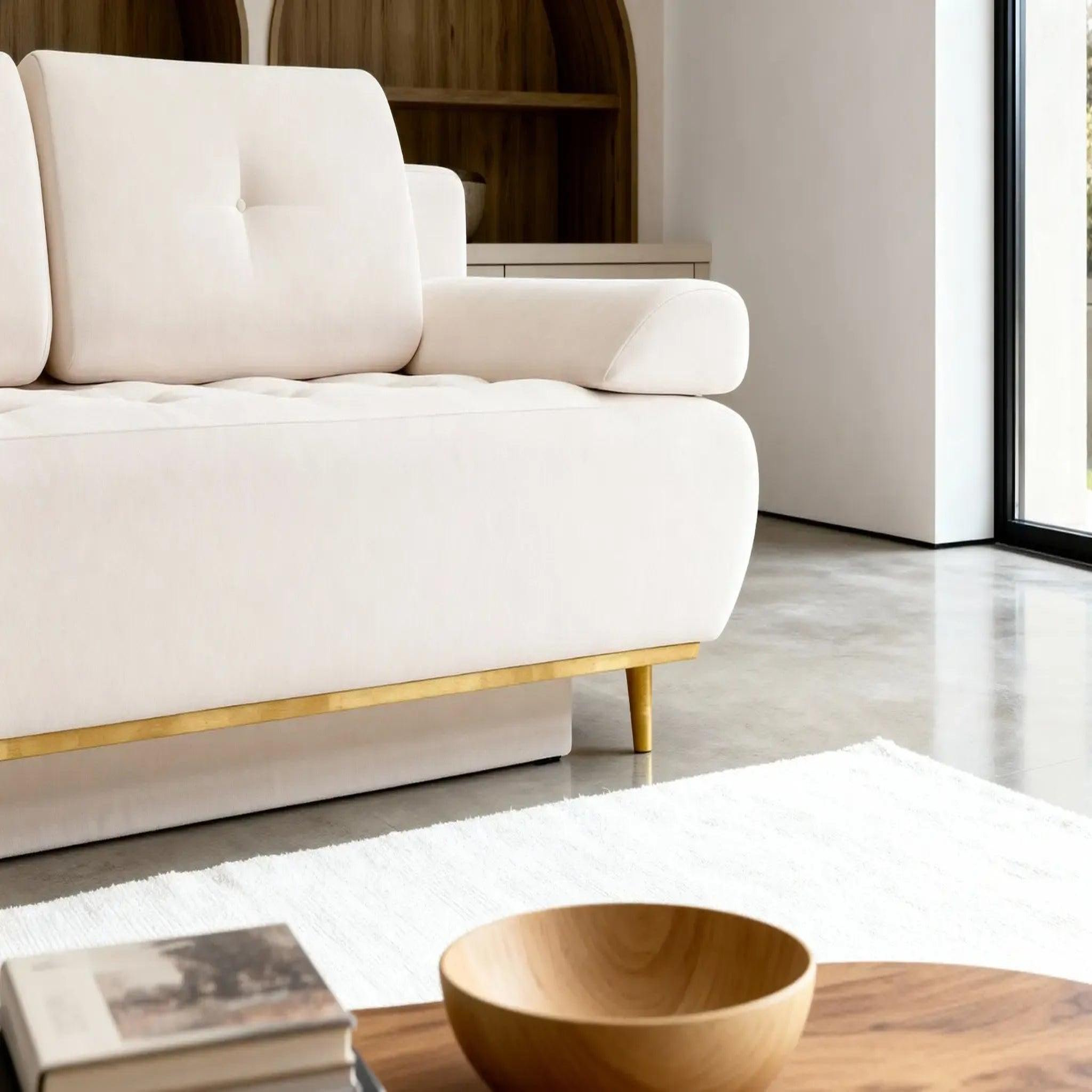 Voir la diapositive 4 : CASANOVA PARIS Amaro - canapé droit convertible tissu velours 2 places
