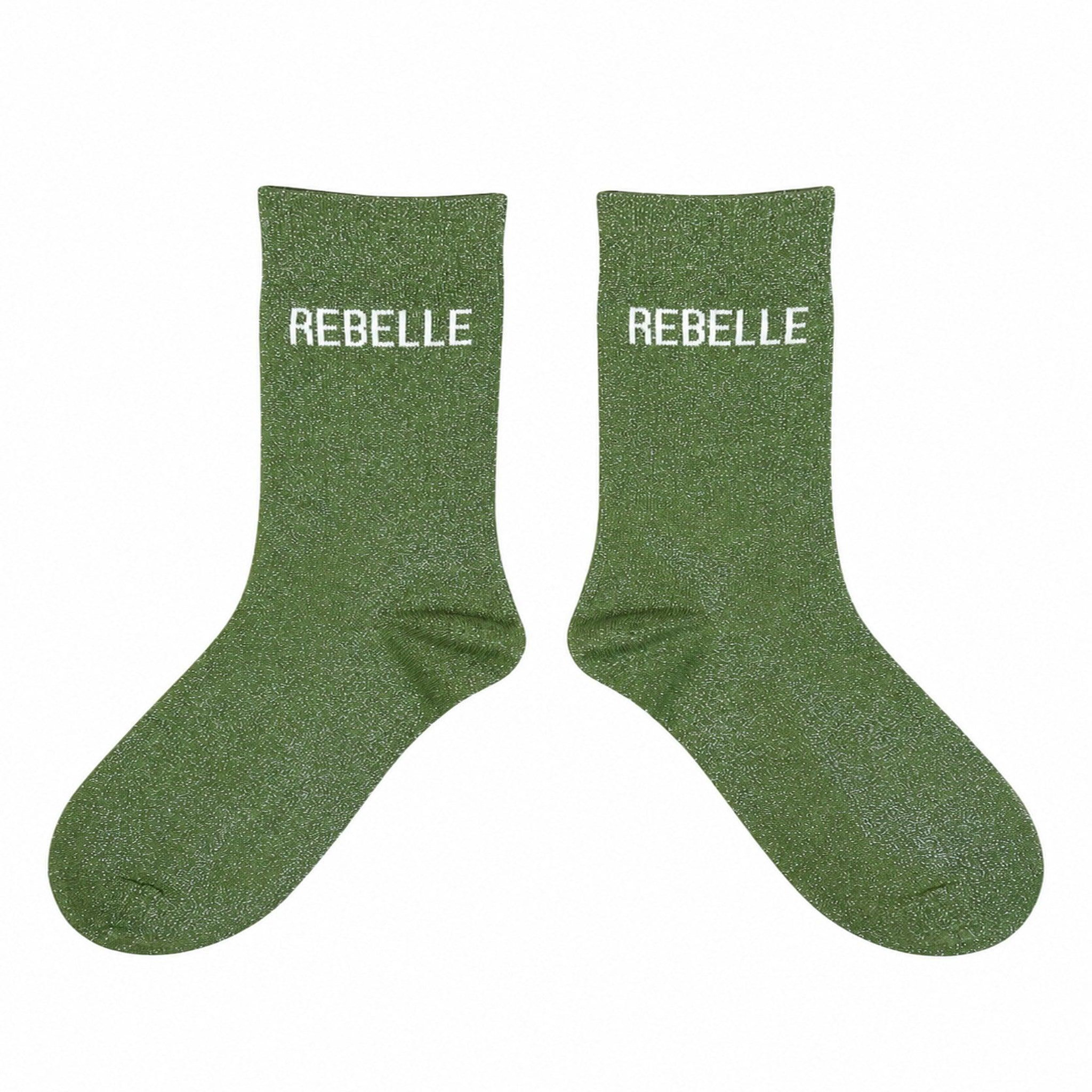 LE BAR A CHAUSSETTES Chaussettes femme à paillettes lbc - rebelle. Coloris disponibles : Vert