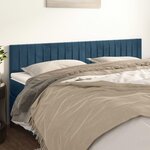 VIDAXL Tetes de lit 2 pcs Bleu fonce 100x5x78/88 cm Velours