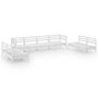 Voir la diapositive 2 : VIDAXL Salon de jardin 8 pcs Blanc Bois de pin massif