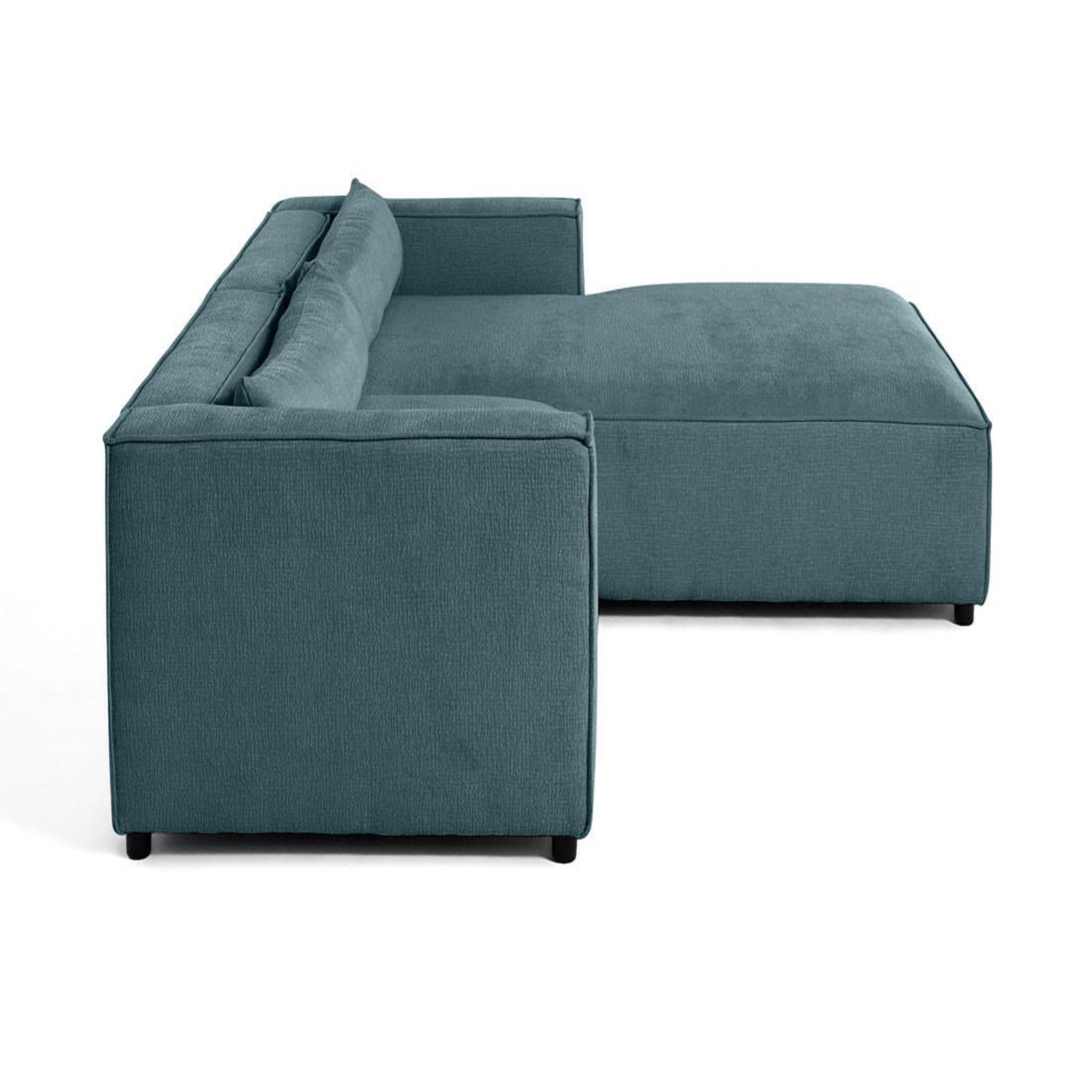 Voir la diapositive 6 : LISA DESIGN Ela - canapé d'angle droit 4 places - en tissu velours relief
