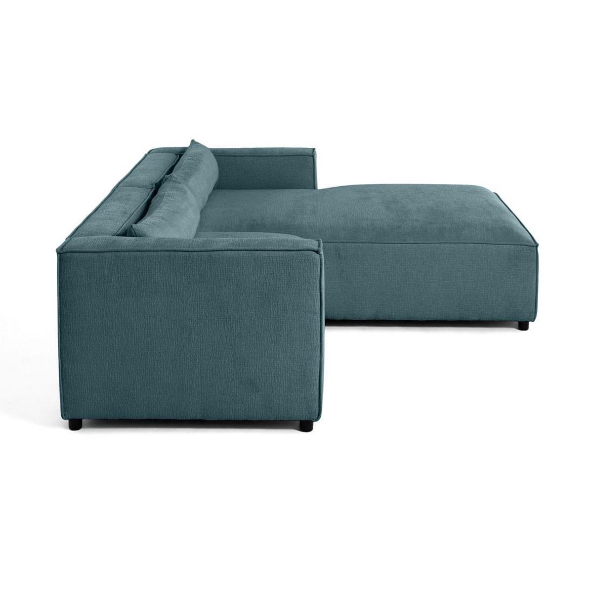 LISA DESIGN Ela - canapé d'angle droit 4 places - en tissu velours relief