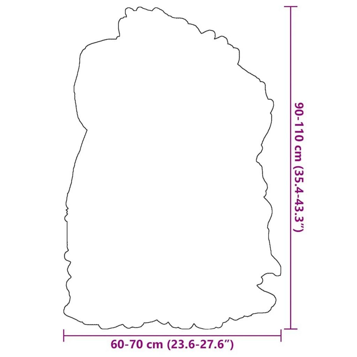 VIDAXL Housse de chaise en peau de mouton islandaise Marron 70x110 cm