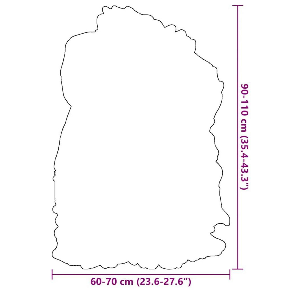 VIDAXL Housse de chaise en peau de mouton islandaise Marron 70x110 cm